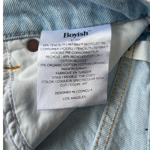 Boyish Cody High-Rise Distressed Denim Shorts Light Wash - Size 26 - Picture 13 of 16